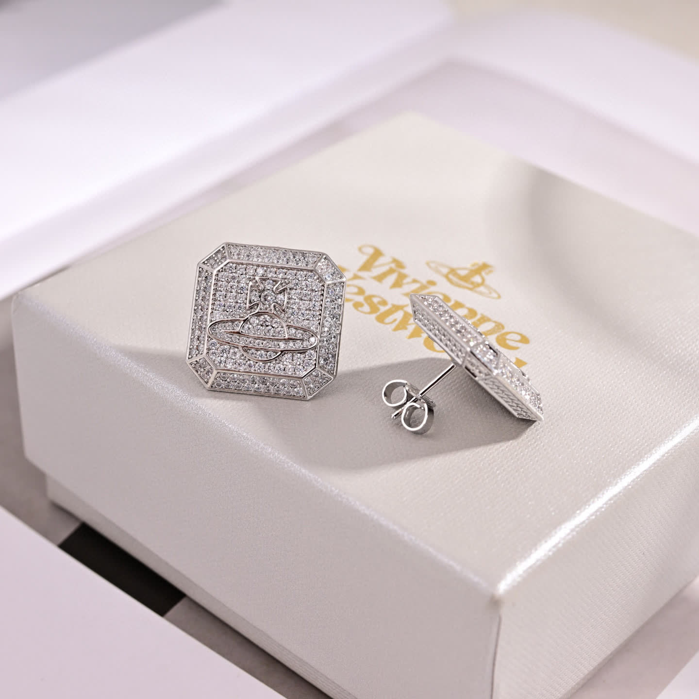 Vivienne Westwood Anglomania Octagon Stud Earrings